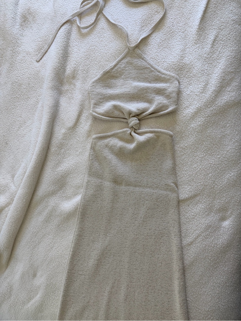 Cult Gaia Knot-Front Halter Knit Dress